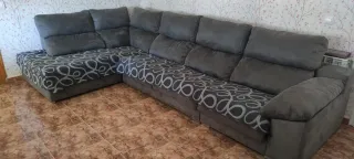 Sofá 4 plazas chaise longue gris