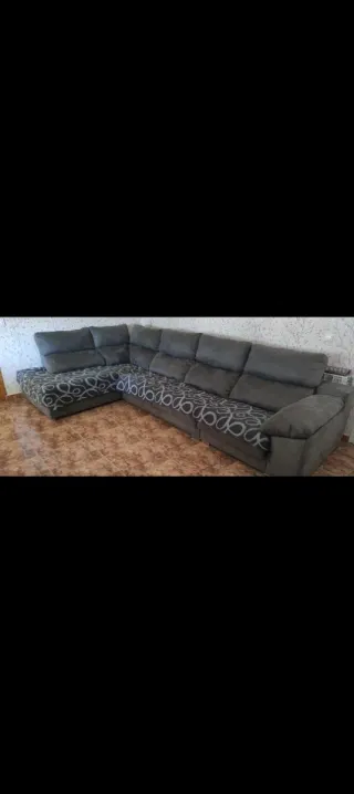 Sofá 4 plazas chaise longue gris