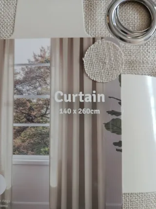 Cortinas Lemetex Poliéster Beige, son dos