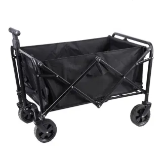 Carro de transporte plegable negro 75 Litros