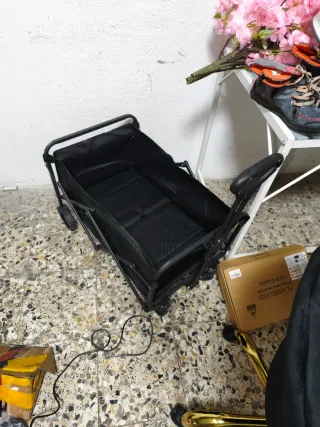 Carro de transporte plegable negro 75 Litros