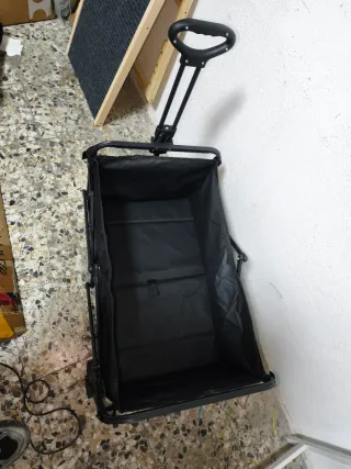 Carro de transporte plegable negro 75 Litros