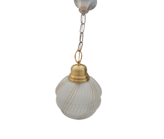 Lámpara colgante dorada y blanca