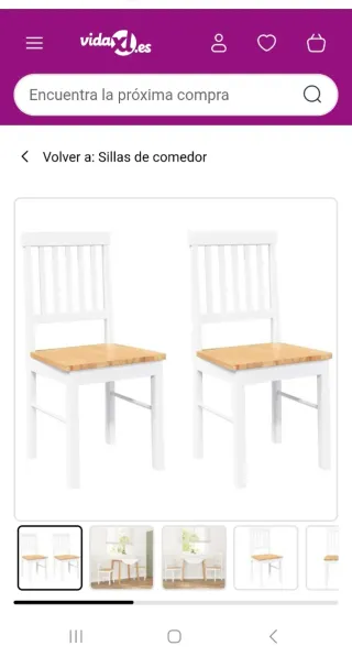 2 Sillas Comedor Madera Maciza