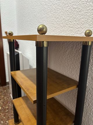 Scaffale ausiliario in legno e metallo