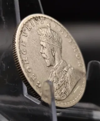 1 Rupia Imperio Británico India año 1917 Plata
