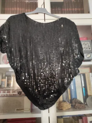 Top lentejuelas SHEST T S/M negro