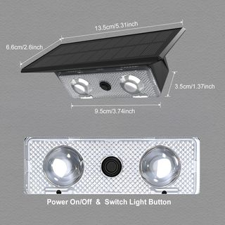 Lampade LED solari per parete esterna (2 pz)