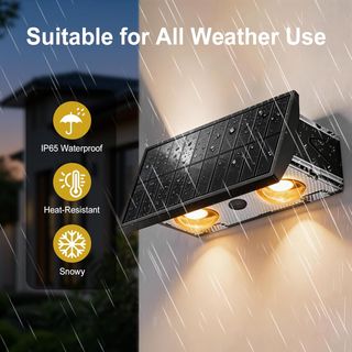 Lampade LED solari per parete esterna (2 pz)