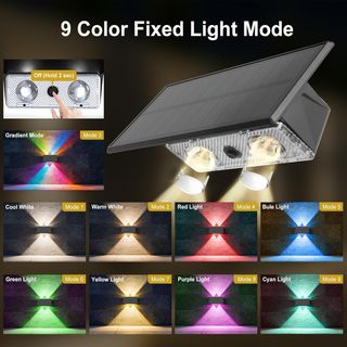 Lampade LED solari per parete esterna (2 pz)