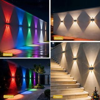 Lampade LED solari per parete esterna (2 pz)