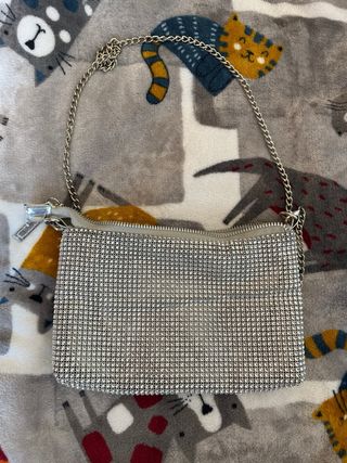 Borsa Primark glitterata argento