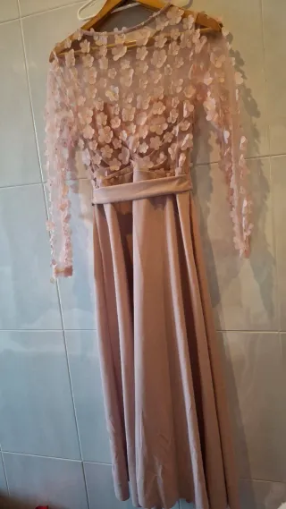 Vestido rosa palo elegante talla L