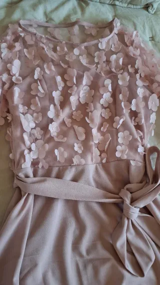 Vestido rosa palo elegante talla L