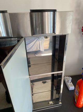 Mueble de baño espejo metal y cristal