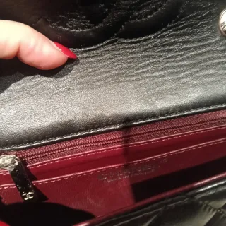 Bolso Chanel Piel Acolchado Negro