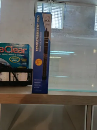 Acuario 80 litros con luz led calentador y fitro