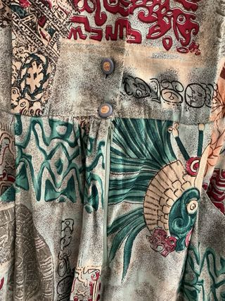 Vestido Vintage Años 80 Multicolor étnico tribal