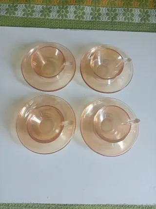 Juego 4 Tazas Café Rosa