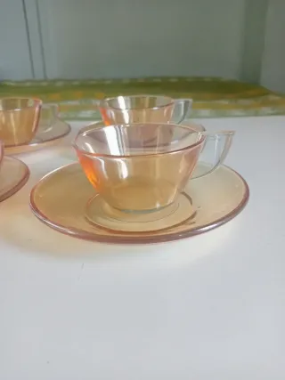 Juego 4 Tazas Café Rosa