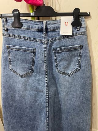 Gonna jeans lunga con spacco