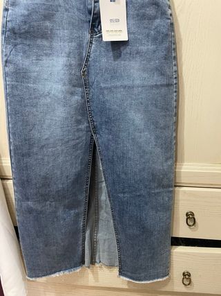 Gonna jeans lunga con spacco