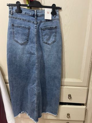 Gonna jeans lunga con spacco