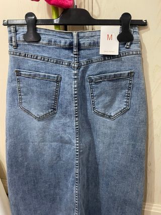 Gonna jeans lunga con spacco