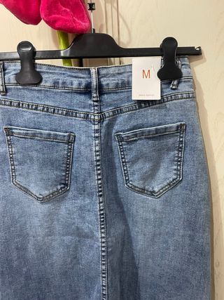 Gonna jeans lunga con spacco