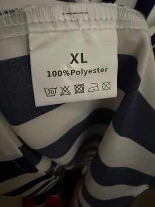 Vestido largo rayas azul marino y blanco Talla XL
