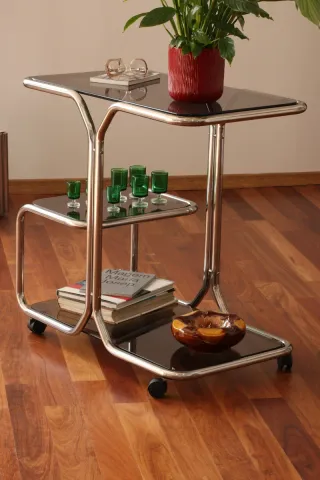 Carrito camarera alto con 3 niveles. Vintage. 70's