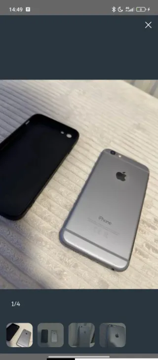 iPhone 6 Plata con funda y cargador nuevo