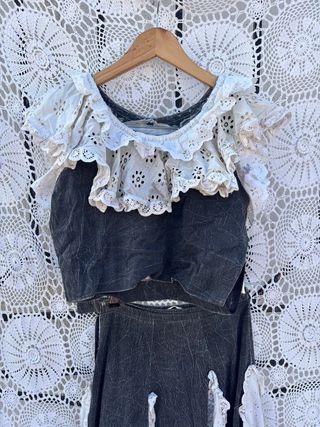 Traje Flamenca Negro y Blanco