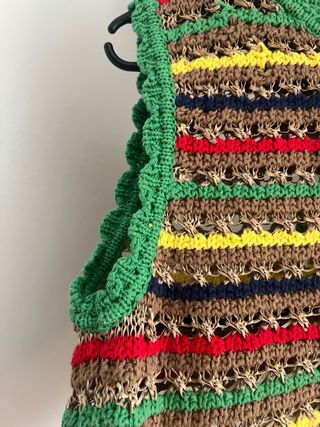 Chaleco Zara rayas crochet