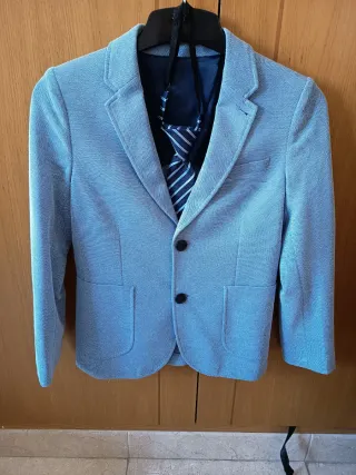Americana y corbata niño comunión azul