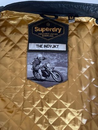 Giubbotto in pelle Superdry nero