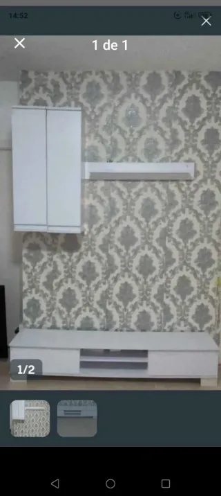 Mueble de comedor blanco y gris