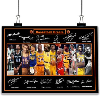 Poster A3 di All Time Basketball Greats autografato/imp