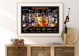 Poster A3 di All Time Basketball Greats autografato/imp