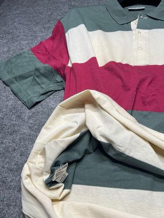 Polo Lacoste Rayas Beige, Verde y Rojo