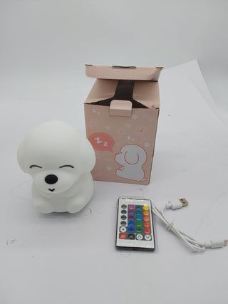 One Fire Perro Luz Nocturna Infantil, Recargable Luz Quitamiedos Infantil,16 Colores LED Quitamiedos Infantil, Lámpara táctil de