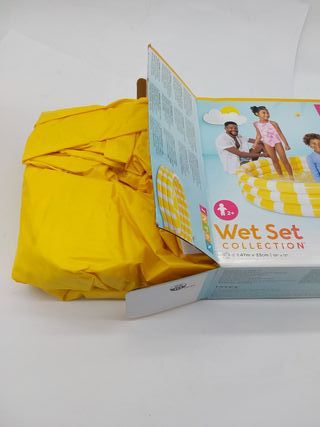 Intex, Piscina Infantil Hinchable, Forma Redonda, Diseño limón, Ø147x33 cm, 330 litros, 3 cámaras de Aire, Incluye Parche repara