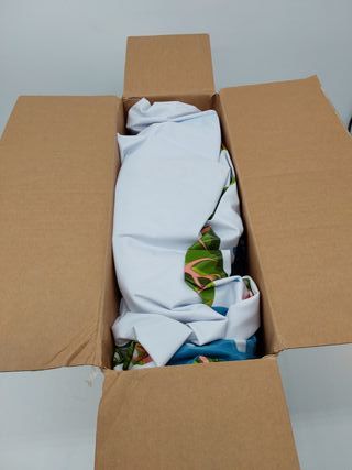 Intex Piscina Hinchable Tropical, 229 x 152 x 48 cm, 600 L, Diseño Estampado de Hojas, Estructura de Tres Anillos, Tapón de desa