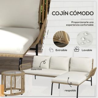 Conjunto Muebles Jardín Ratán Exterior Chillout