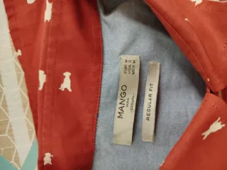 Camisa naranja/ roja talla M mango man nueva