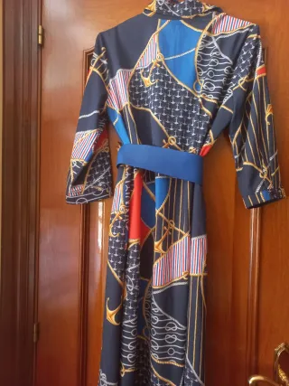 Vestido largo estampado náutico