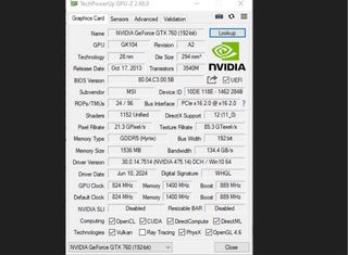 Tarjeta Gráfica NVIDIA GTX 760 2GB
