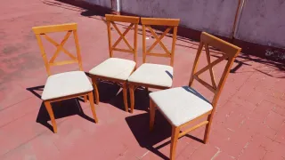 Juego de 4 Sillas de Comedor Madera