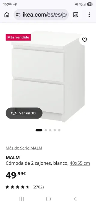 Mesita de noche Ikea blanca