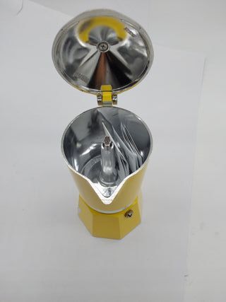 Bialetti Rainbow Cafetera Italiana Espresso, 6 Tazas, Aluminio, Amarillo